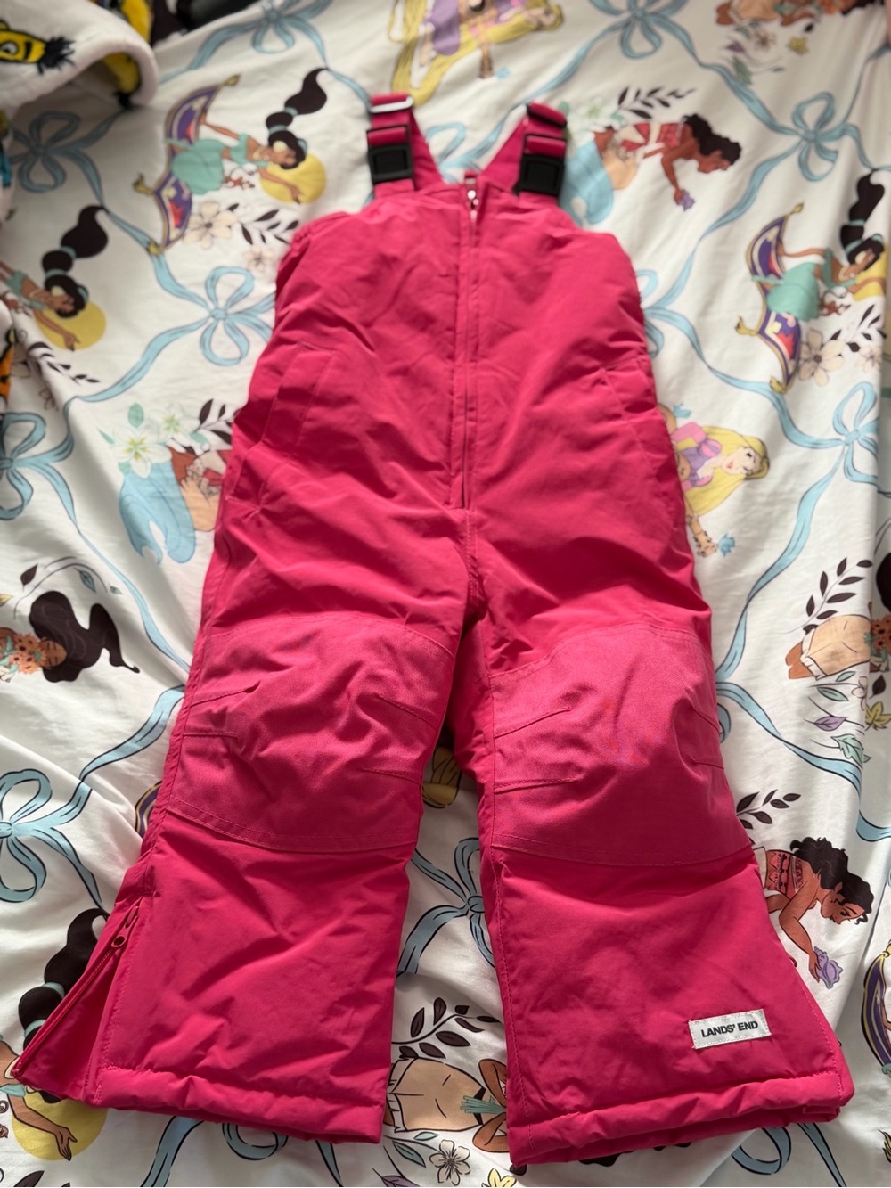 Lands' End Bright Pink Kids' Snow Overalls